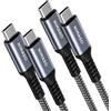 NIMASO Cavo USB C a USB C (2 Pezzi:2M+2M),Cavo USB Type C 60W 20V/3A PD Ricarica Rapida Nylon Braided per Galaxy S20 S10 S9,Huawei P30 P20,Google Pixel 3a XL,iPad Mini6,Pro 2021,MacBook PRO,dell XPS15