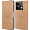Leacckl Cover per Xiaomi Redmi Note 13 5G (Non per 4G), Custodia a portafoglio in Pelle PU Premium [Magnetica a Scatto] [Funzione Stand] per Xiaomi Redmi Note 13 5G, Cachi