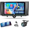 ETLFUCyber Autoradio per Mercedes Benz Smart Fortwo 2011-2015,2G+64G radio Touchscreen Android da 10 pollici, Audio EQ/Schermo 1280 * 720/Carplay/Android Auto/SWC/Bluetooth 5.0/WiFi