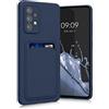 kwmobile Custodia Compatibile con Samsung Galaxy A52 / A52 5G / A52s 5G Cover - Back Case Cellulare con Slot Porta Carte - Morbida in Silicone TPU blu scuro
