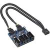 XMSJSIY Cavo di prolunga splitter USB 2.0 per scheda madre a 9 pin maschio da 1 a 2/4 femmina, cavo interno a 9 pin per moltiplicatore di porte (35 cm)