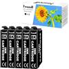 Yowell 5X Cartucce Compatibil per 604XL 604 XL BK Nero