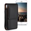 kwmobile Custodia Marsupio con Clip per Cintura - Astuccio Smartphone 13,5 x 6,9 cm - Borsa Pelle Sintetica Con Gancio Cinta - Similpelle nero