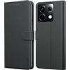 Leacckl Cover per Xiaomi Redmi Note 13 Pro 5G / Poco X6 5G, Custodia a portafoglio in Pelle PU Premium [Magnetica a Scatto] [Funzione Stand] per Redmi Note 13 Pro 5G / Poco X6 5G, Nero