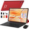 SKYEGG Tablet 10 Pollici Android 15 con Gemini AI, 128 GB ROM(Espandibile Fino a 2 TB), 20 GB RAM, Widevine L1, Octa-Core, Wi-Fi 6, BT 5.0, Fotocamera 8/5MP, 6000mAh, con Tastiera, Mouse e Custodia, Rosso