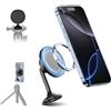 Kiorafoto Adattatore magnetico per treppiede per telefono con design Arca Swiss, a sgancio rapido, adattatore per treppiede con foro da 1/4-20 per iPhone 17 16 15 14 13 12 Pro Max e custodia Mag-Safe, Selfie
