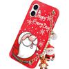 Yoedge Natale Cover per iPhone 16 Plus 6,7 con Catena, Natalizia Braccialetto Custodia con Carino Disegni Cartoon Babbo Natale, Sottile Silicone TPU Antiurto Christmas Case para iPhone 16 Plus, Rosso