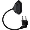 YINGAYOU Prolunga Elettrica Europea 2.5A 250V 625W 90 Gradi Cavo Prolunga Elettrica 2x0.75 mm² per Elettrodomestici, Lampada, TV (Nero, 0,6 m)