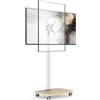 AOKCOS Supporto TV da Pavimento Orizzontale e Verticale per TV 19-42 Pollici, Carrello Porta TV con Ruote Base in Legno, Regolabile in Altezza & Girevole, fino a 20 kg max. VESA 200×200mm Bianco