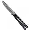 V-STORM COLTELLO BUTTERFLY MONOFILO LAMA ACCIAIO LAVORATA MANICO NERO