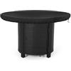 JAMSSOW Copertura per piastra di fuoco, 420D, impermeabile, anti UV, copertura rotonda, resistente all'acqua, per piastra di fuoco e barbecue (nero, ø 100 cm)