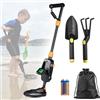 Suevut Metal Detector per Bambini, Display LCD e Indicatore Acustico, Ad Alta Sensibilità, con Pala, Rastrello e Borsa, per Regalo Principianti E Bambino