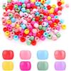 ISSANG Perline colorate per capelli, 100 pezzi, rotonde, clip per capelli, in plastica, per capelli per ragazze e bambine, mini fermagli per capelli, perline per coda di cavallo e trecce
