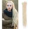 SEGO Dread Extension 10 Ciocche Dreadlock Rasta Treccine da Donna Capelli Lunghi Sintetici Braiding Hair Fibre Uncinetto 50cm # Biondo Chiaro
