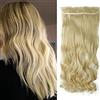 SEGO Extension Capelli Clip Fascia Unica 73cm Extensions Sintetiche Capelli Biondi Ondulati con 5 Clips 3/4 Full Head 130g - Biondo Chiarissimo