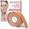 Akissos Facial Myofascial Lift Tape Face Lift Tape Face Toning Belts Anti Wrinkle Patches Anti Freeze Stickers Neck Lift Tape Unisex For Firming and Tightening Skin (1 rotolo da 2,5 cm)