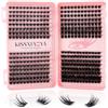 kissxiaoya Ciglia singole cluster 392 pezzi Wide Stem D Curl 9 - 16 Mixed DIY ciglia finte Natrual Soft Mega 4 stili per iniziare il trucco personale a casa (mix 9 - 16 mm ciglia B