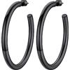 PROSTEEL 60MM Orecchini Nero a Cerchio Colonna Circolare Vuoto Orecchini Riduzione del Peso del 50% Orecchini Donna Rétro Affascinante Combinazioni di Impilamento
