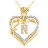 llyish Collana Oro con Iniziale per Donna Lettera A-Z Maiuscola Ciondolo Cuore Gioielli Regalo Donna Moglie Mamma Fidanzata Compleanno San Valentino Natale Anniversario Festa Della
