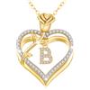 llyish Collana Oro con Iniziale per Donna Lettera A-Z Maiuscola Ciondolo Cuore Gioielli Regalo Donna Moglie Mamma Fidanzata Compleanno San Valentino Natale Anniversario Festa Della