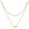 U7 Collana Donna Cuore e Lettera A-Z a Catenina Doppio Strato 36cm e 41cm + 5cm Catenina Estesa in Acciaio Inossidabile 316L Collana Iniziale del Nome Regalo per Donna Ragazza Compleanno Natale