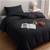 Utopia Bedding Copripiumino Singolo - Microfibra Copripiumino 135x200cm + Federa 50x75cm - Nero