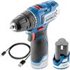 DEDRA MAUS DED7310T01: avvitatore a batteria 12 V 7330, 32 Nm, batteria 2 Ah 7320 e cavo di ricarica USB-C 7300