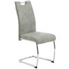 Hela Tische, Flora Set da 1 sedia cantilever, con rivestimento effetto vintage grigio, struttura tubolare a sezione circolare cromata, schienale con impugnatura, portata da 120 kg