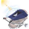 Furforstk parasole passeggino universale con protezione UV 50+ parasole ovetto universale impermeabile ombrello per passeggino con finestrella e alette ombrello, blu