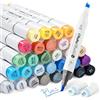 Ohuhu Pennarelli, 36 + 1 colore Supreme Brush & Scalpel Doppia Punta Ricaricabile Alcool Pennarelli Artistici per Artisti Colorare Schizzi Calligrafia Illustrazioni Design