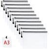 Vicloon Borse di File A3, 10 Pezzi Sacchetto di Zip Impermeabile, Mesh Sacchetto del Documento Sacchetto Di Documenti Portatile per Uffici Cosmetici Forniture Accessori da Viaggio