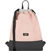 LARKSON Zaino Donna Uomo Rosa Grigio - No 7 - Sacca da Palestra - Borsa Sportiva Piccola Versatile con Tasca Interna - Materiale Riciclato