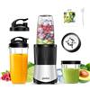 Ganiza Smoothie Maker, Mini Standmixer da 900W, Mixer con 25.000 giri/min, 3 Bicchieri Tritan da Asporto (300ml & 500ml & 700ml), 4 Lame Asimmetriche, per Ogni Tipo di Frullato e Smoothie, Argento