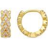 LUXENTER Orecchini in lega di metallo con finitura in oro giallo 18 carati colore bianco cerchi gioielli per donna Ireth