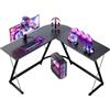ODK Scrivania Gaming, 120 x 120 cm Scrivania ad Angolo, Tavolo Gaming stabile ed economico per giochi, ufficio a casa e studio, Nero