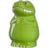 Leonardo Bambini 039194 - Salvadanaio a forma di coccodrillo, in ceramica con chiave, regalo per bambini, ragazzi e ragazze, 12,8 cm, colore: Verde colorato