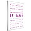 Feel Good Art, Decorazione da Parete in Caratteri Diversi, Motivo: Scritta in Inglese Be Happy/Sii Felice, 91 x 61 cm, Rosa (Hot Pink)