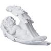 Relaxdays Statuetta Angelo Custode Addormentato, Statua Commemorativa Resistente al Gelo, Giardino, Poliresina, Bianco