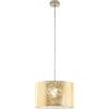 Eglo lampada a sospensione Viserbella, 1 fiamma, vintage, acciaio e tessuto | champagne oro, per tavolo da pranzo o soggiorno, attacco E27, Ø 38 cm