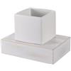 Haceka 1127077 - Portabicchiere in Ceramica FSC, Colore: Legno, Bianco