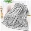 SEEGU Coperta con stampa ghepardo morbida e accogliente coperta in pile nero leggera peluche sfocata grigio scuro stampa leopardata coperta decorazione regali di compleanno per letto donne uomini