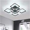 Comely Plafoniera LED Soffitto Dimmerabile, Quadrato 57W 6400LM Nero Lampadario Soffitto con Telecomando 3000K-6500K, Plafoniera LED Moderna per Soggiorno Camera da Letto Cucina