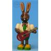 Original Erzgebirge Volkskunst - Coniglietto Pasquale con Chitarra