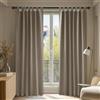 Deconovo - Set di 2 tende oscuranti termiche, antifreddo, isolanti, con passanti, tenda per camera da letto, 140 x 290 cm, colore: tortora.