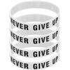 PATIKIL 4Pcs NEVER GIVE UP Braccialetti Motivazionali, Braccialetti Personalizzati In Silicone Con Testo In Gomma Personalizzati Per Allenamenti Palestra Palestra Basket Bianco.