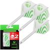 Target Darts Xbox K-Flex Volo e Albero Sistema, Verde e Bianco | N. 6 Kflex - Corto (19mm) Tutto in Uno K Flex Voli e Alberi, Professionali Freccette Accessori