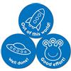 The Sticker Factory Adesivi spaziali blu (38 mm) - Confezione da 10 fogli