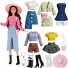 Carreuty 15 capi di abbigliamento e accessori compatibili con Barbie per bambole da 29,2 cm, 3 set di nuovi trend di moda primaverili, 3 set di outfit estivi per tutti i giorni, 2 collane, 3 paia di scarpe, 2