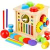 Fantspati 8 in 1 Giochi Montessori 1 2 3 Anni, Giochi in Legno Educativi per Bambina Bambino, Giocattoli Montessori 2 Anni, Gioco Sensoriale Motricità Fine, Ordinamento Colori e Forme, Regalo Bambini 1 Anno