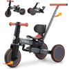 VITONIS bicicletta senza pedali da 1 anno, triciclo 5 in 1 con barra di spinta per bambini, girello per bambini da 1 a 3 anni Regali e giocattoli(grigio)